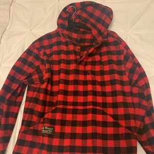 Buffalo Plaid Hooded Flannel Pullover